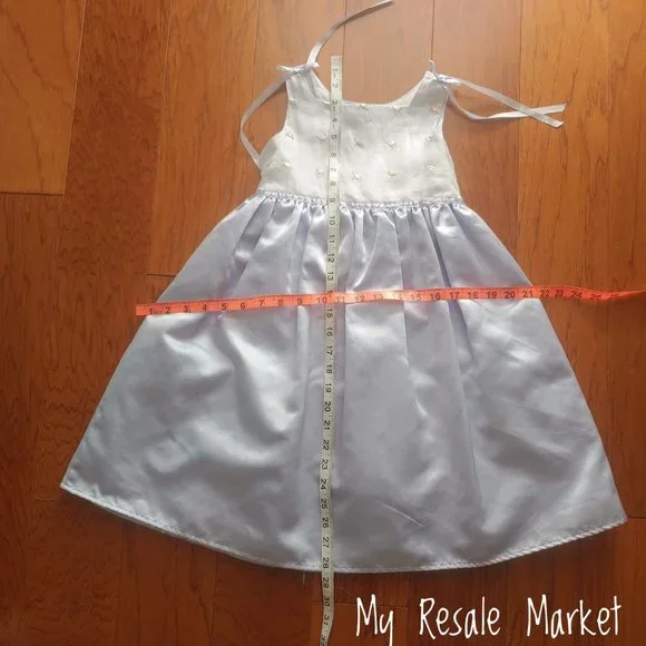 Girls Blue Easter Sunday Spring Dress - Picture 6 of 7